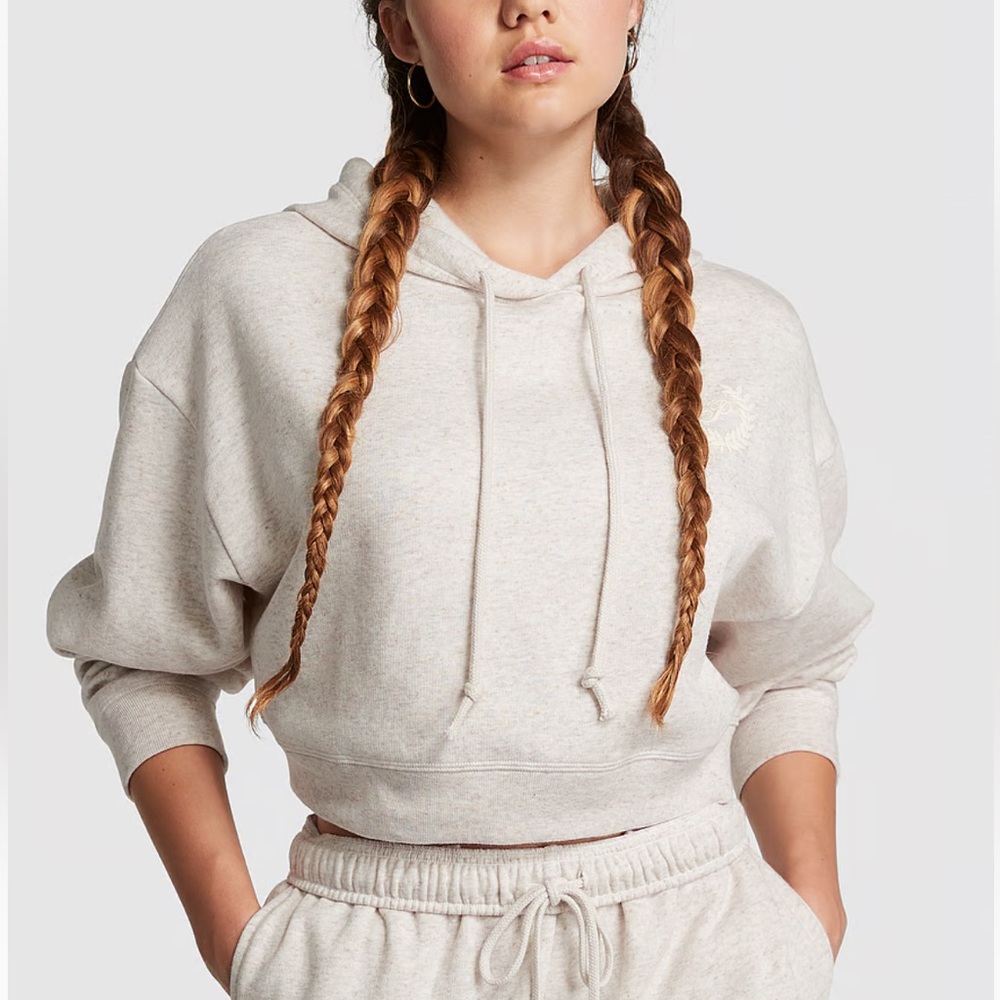 PINK Everyday Fleece Cropped Hoodie